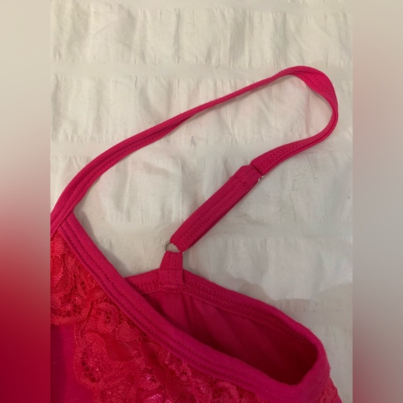 NWOT Aratta Lace-Trim Hot Pink Slip Dress with Adjustable Straps - Picture 7 of 16